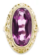 Ring Vintage craft Amethyst 14K Yellow gold vrc184y